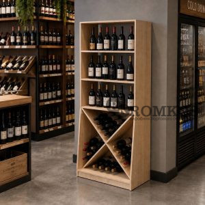 Стеллаж брендированный/рекламная стойка под бутылки ROMKOS 3NS