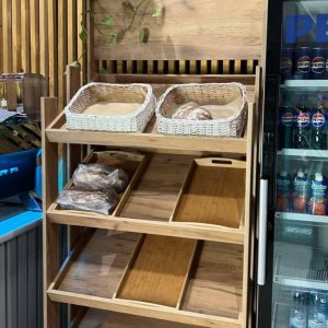 Стелаж брендований/рекламна стійка з похилими полицями ROMKOS 7NS