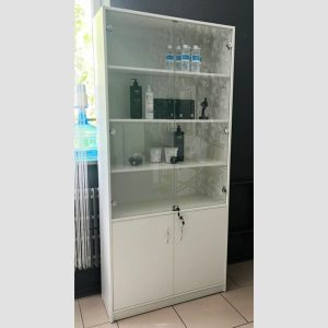 Шафа-вітрина торгова з дверцятами зі скла та ЛДСП, 6 полиць, ROMKOS ЕК-6.1